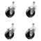 Service Caster 4 Inch SS Phenolic Wheel Swivel 12mm Threaded Stem Caster Set SCC-SSTS20S414-PHS-M1215-4 - alternate 1